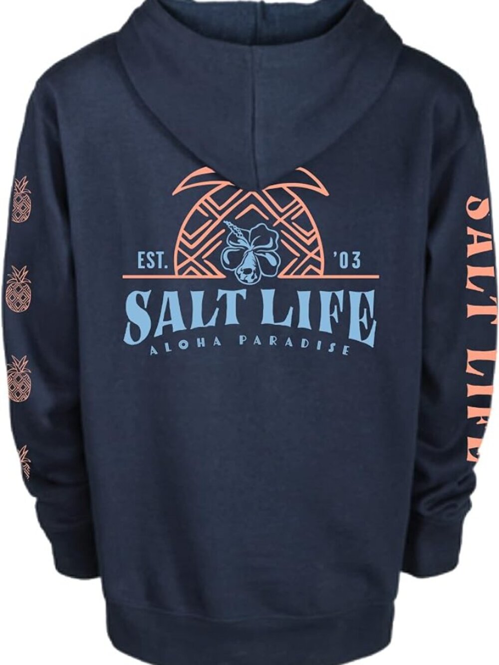 Salt Life Pineapple Retreat Youth Classic Fit Hoodie Small Navy